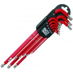 Klucze Torx T10-T50 z otworem i magnesem, 9 szt.