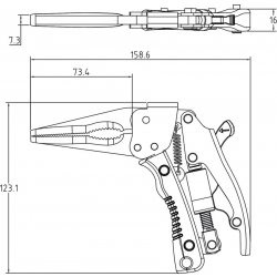 Szczypce samozaciskowe specjalne 170 mm, 0-40 mm