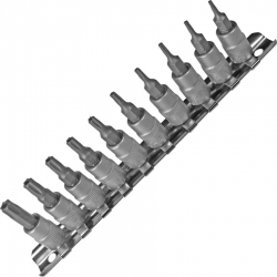 Nasadki Torx z otworem T7-T40, 10 szt.